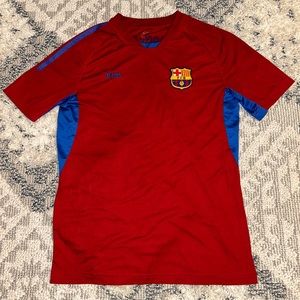 FC Barcelona Soccer Jersey Men’s Size M Red Color FCB Shirt Sewn Logo